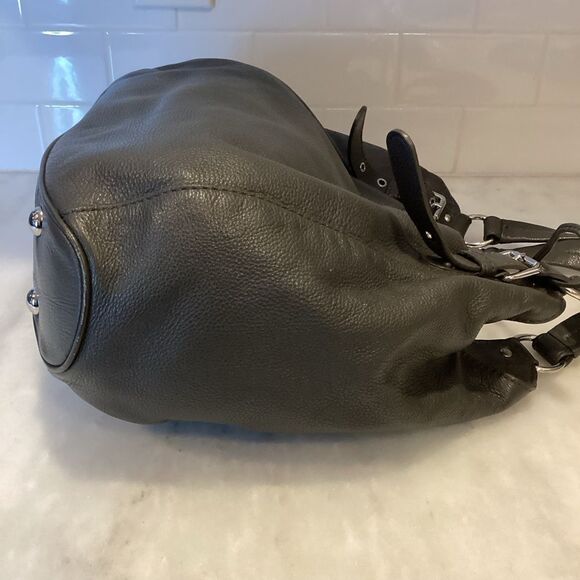 Michael Kors Bedford Belted Black Leather Satchel Shoulder Bag Handbag - Picture 8 of 15